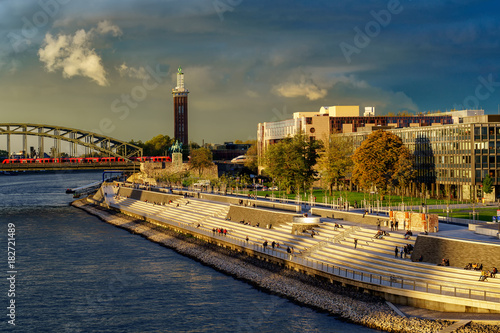 New Rhine Embankment in Cologne Messe Deutz