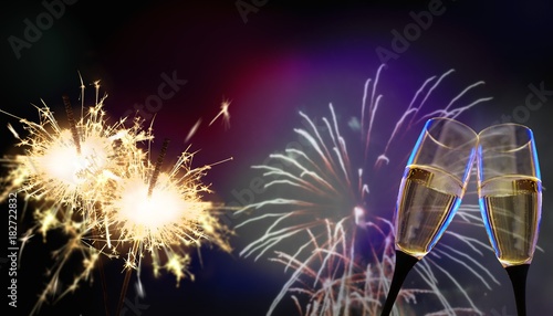 Canvas Print Anstoßen - Neujahr / Silvester / Feier