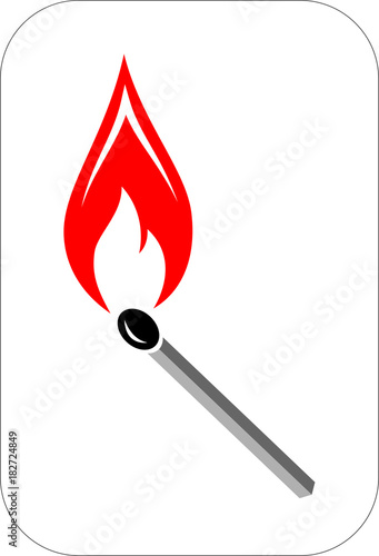 Burning match, icon