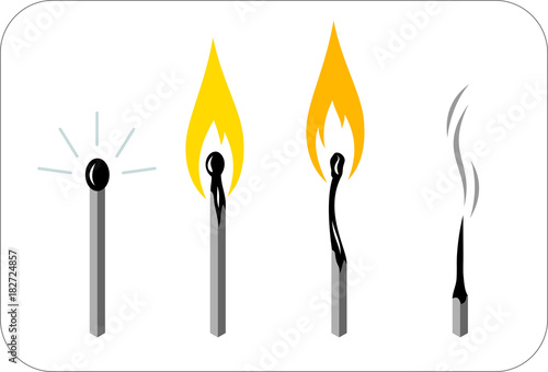 Burning match, icon