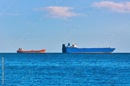 Cargo Ships at Anchorage