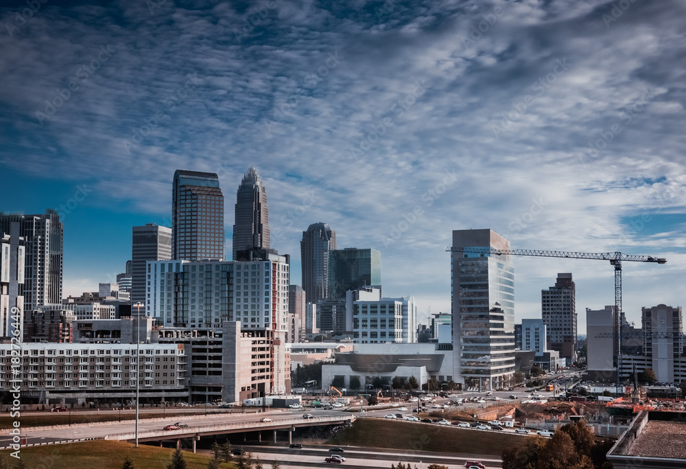 Charlotte, NC with an Emerging Blue Sky