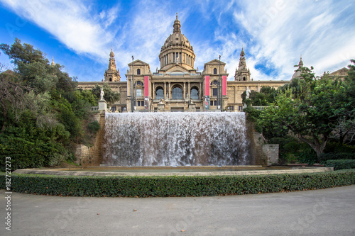 National Palace of Barcelona on mountain Montjuic