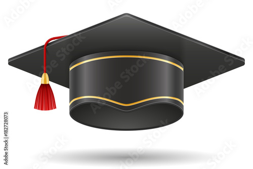 academic graduation mortarboard square cap vector illustration