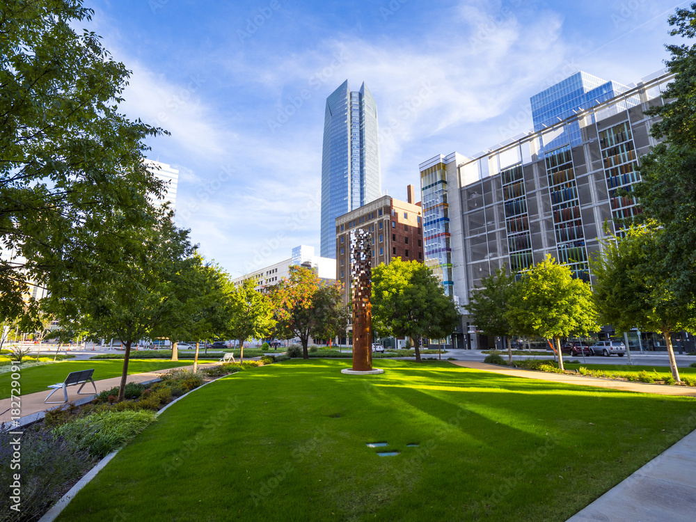 Bicentennial Park in Oklahoma City - downtown district
