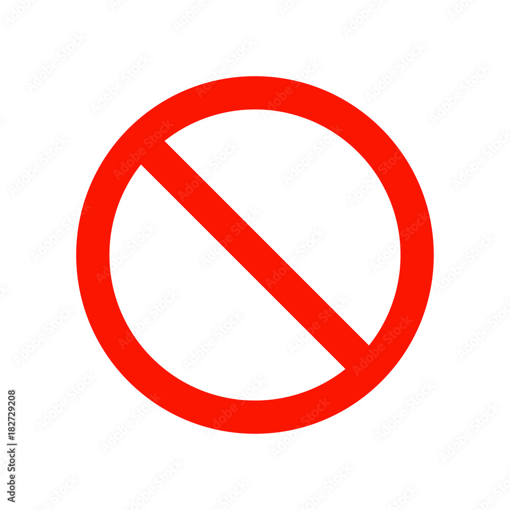 Prohibition road sign, vector icon Prohibition road sign, vector icon
