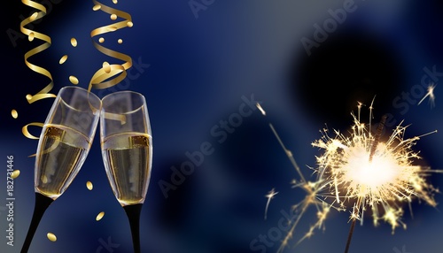 Canvas Print Anstoßen - Neujahr / Silvester / Feier