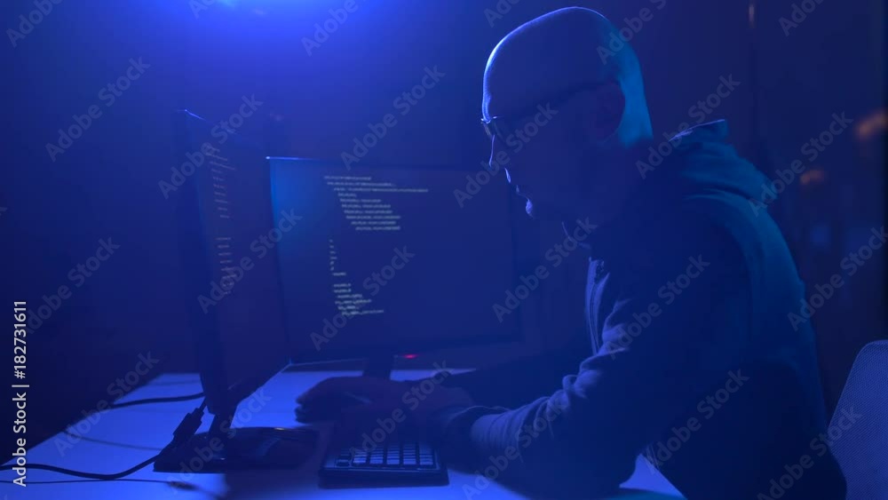 hacker using computer virus for cyber attack