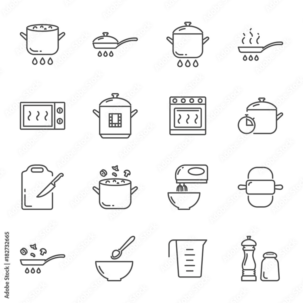 Cooking vector icons set Cooking vector icons set