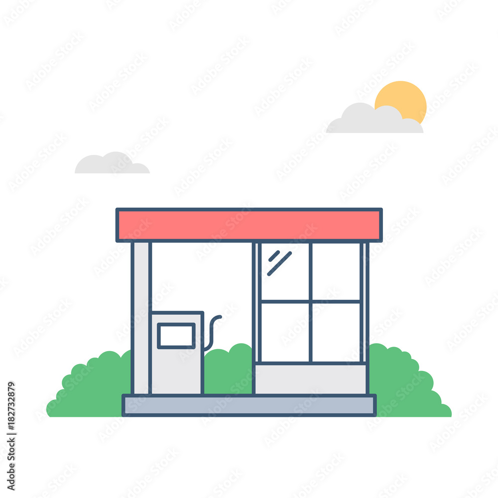 Gas station vector illustration Gas station vector illustration