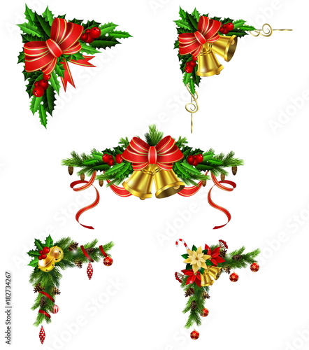 Fototapeta Naklejka Na Ścianę i Meble -  Christmas decoration with bow
