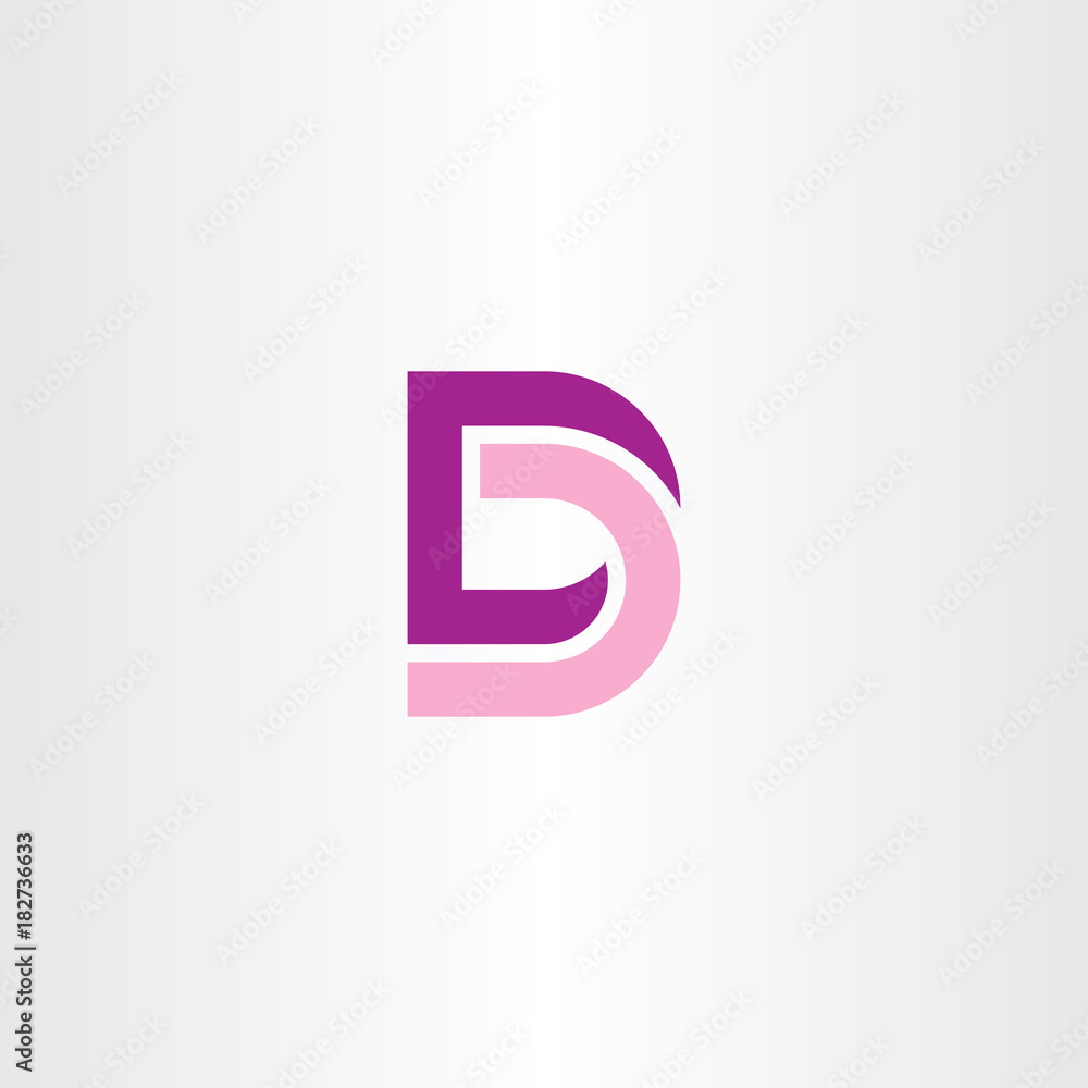 d logo pink purple icon vector symbol - obrazy, fototapety, plakaty 