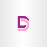 d logo pink purple icon vector symbol