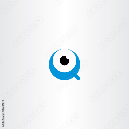 eye logo letter q vector icon symbol