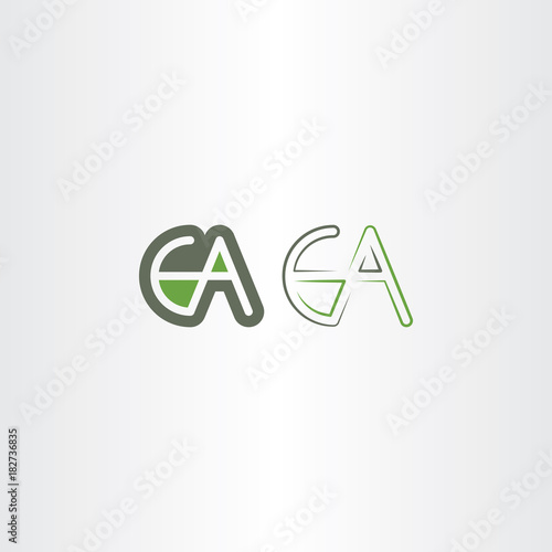letter e and a ea logo vector icon symbol