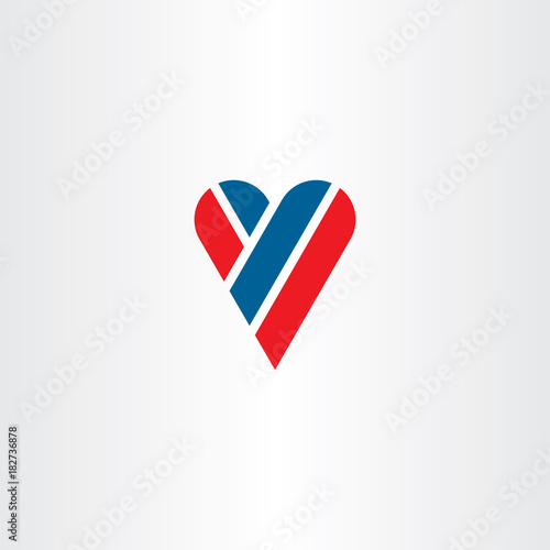 letter y heart love logo vector icon