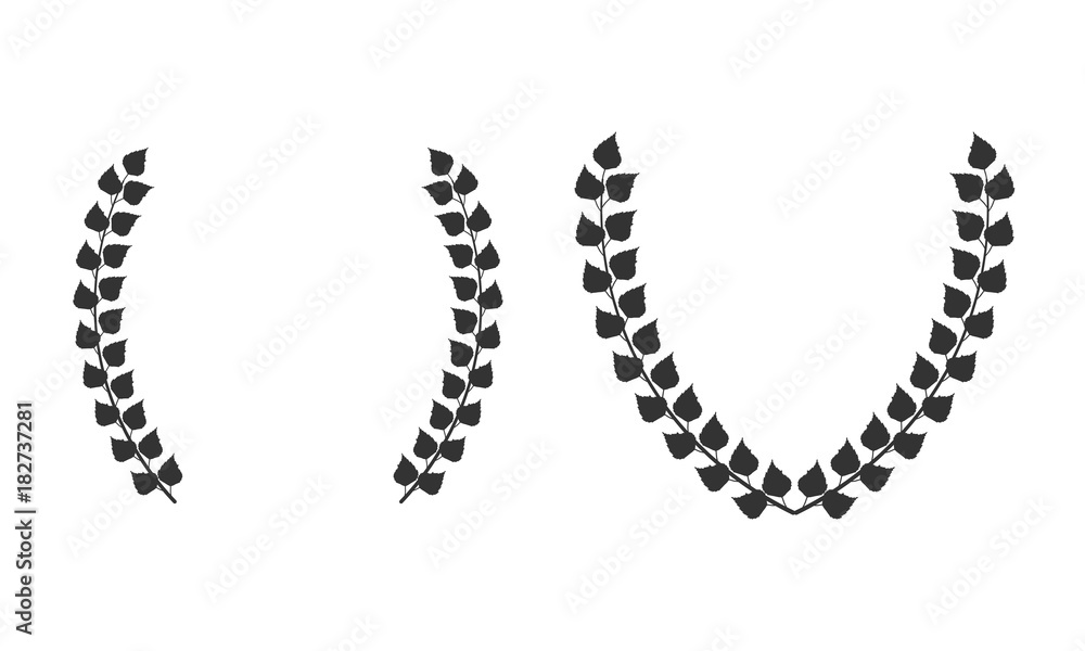 Birch wreaths vector isolated on white background Birch wreaths vector isolated on white background