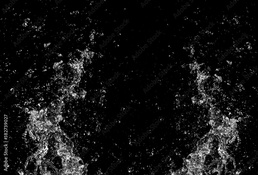 Water Splash Isolated On Black background Water Splash Isolated On Black background