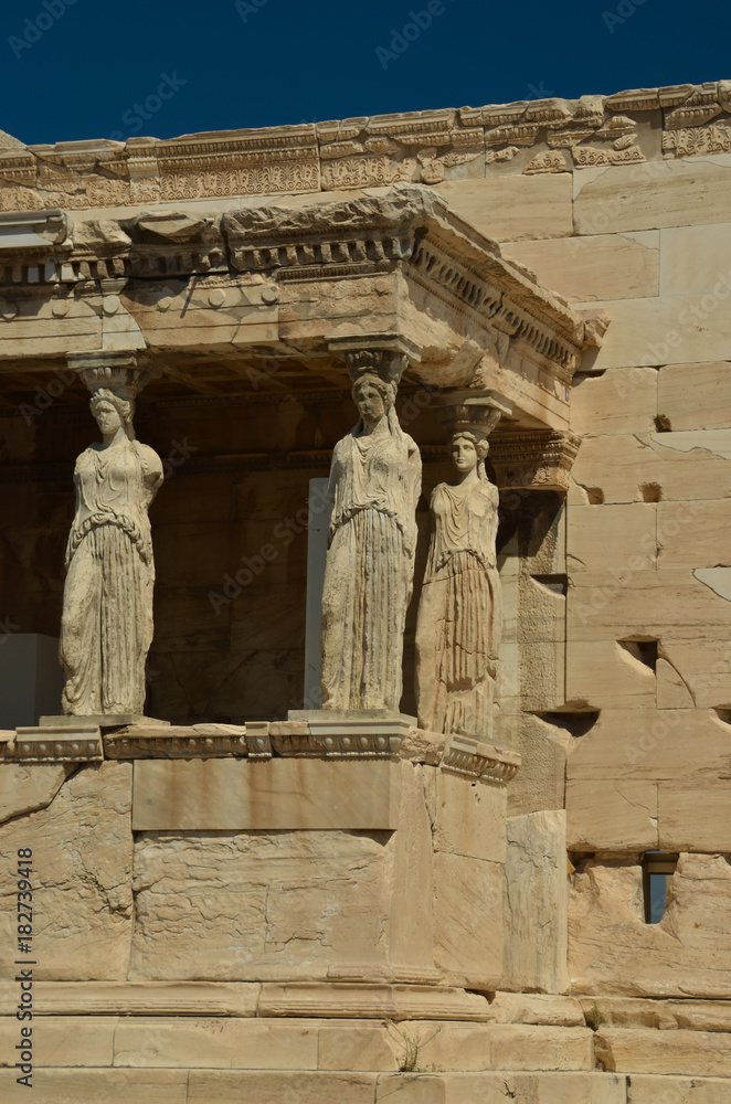 Fototapeta premium parthenon in Athens greece ancient monuments caryatids