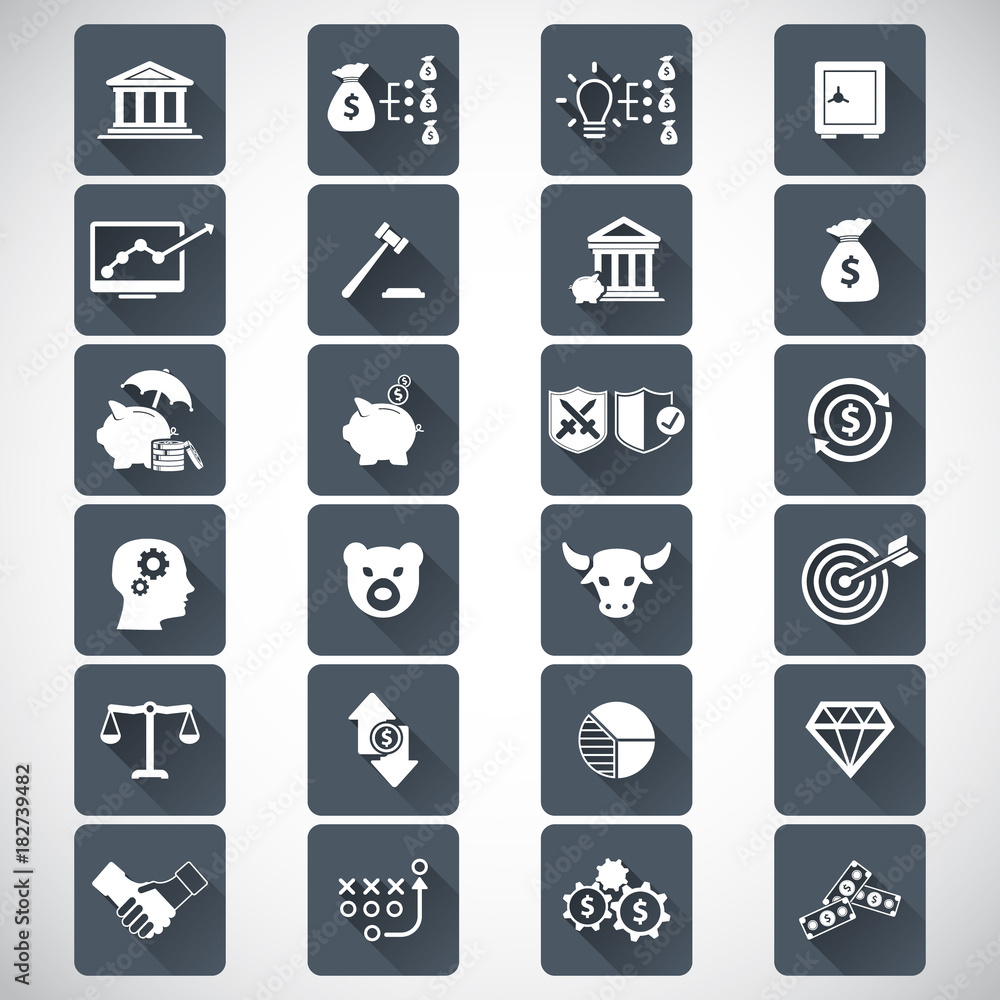 Financial investment icon set