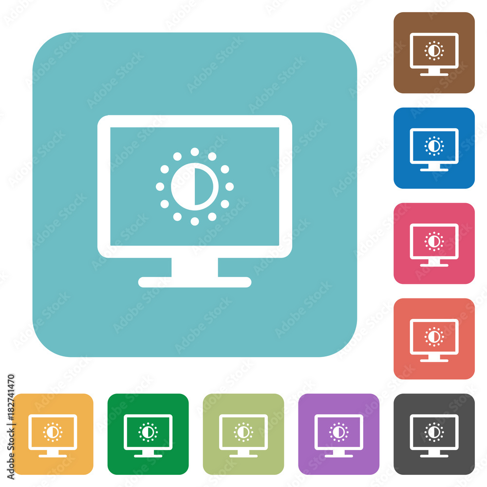 Adjust screen saturation rounded square flat icons Adjust screen saturation rounded square flat icons