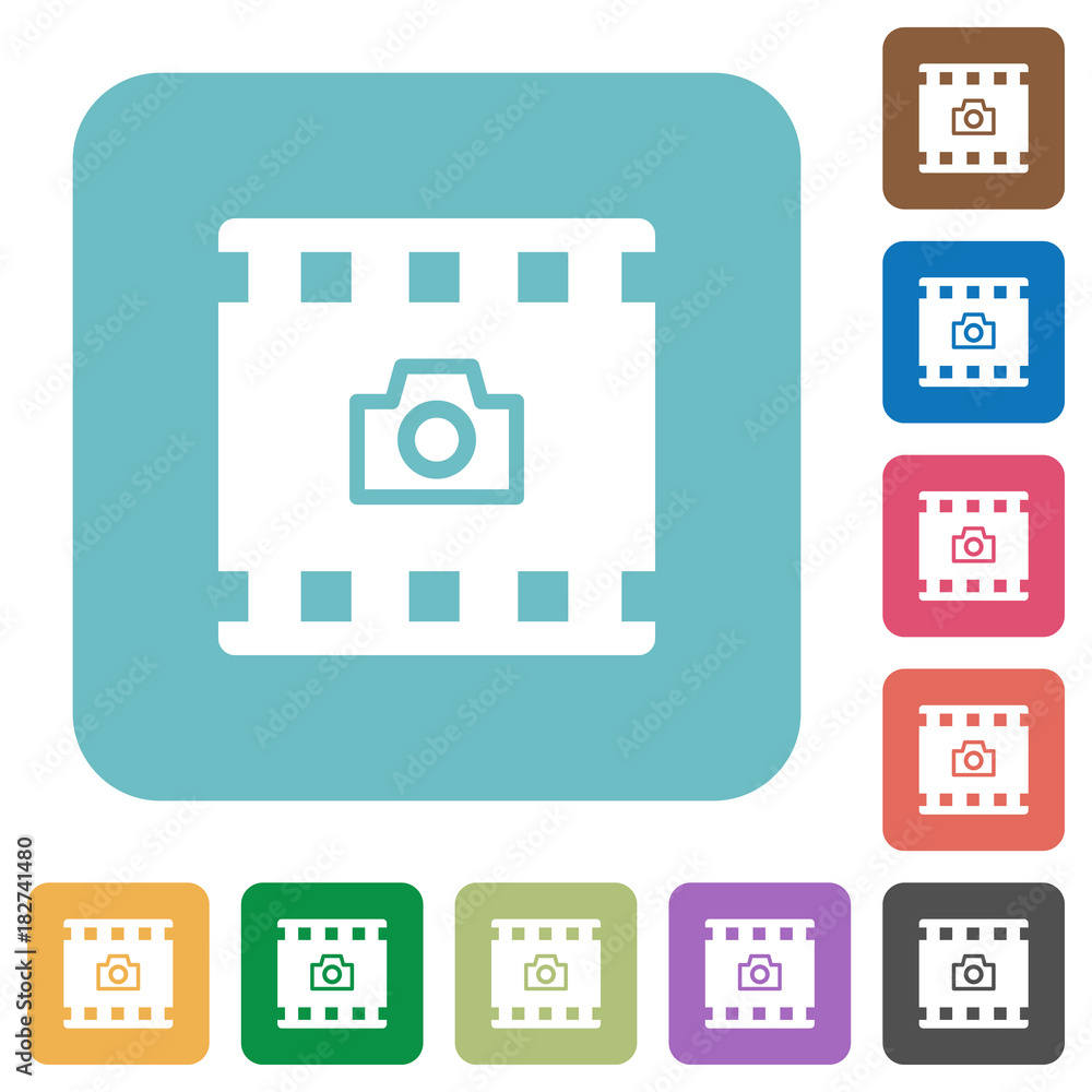 Grab image from movie rounded square flat icons Grab image from movie rounded square flat icons