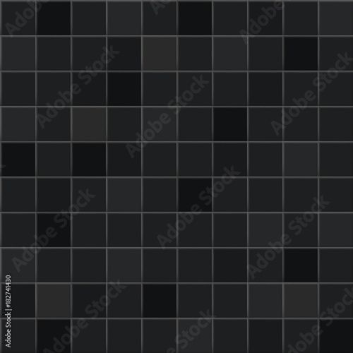 Abstract background or seamless pattern of tiles in black colors