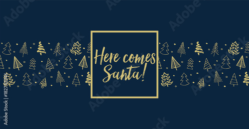 Hand drawn Christmas tree background with message