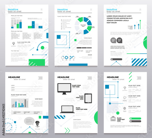 Presentation booklet cover - vector template a4 pages