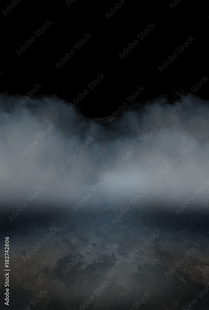Dark Stage Background with Smoke