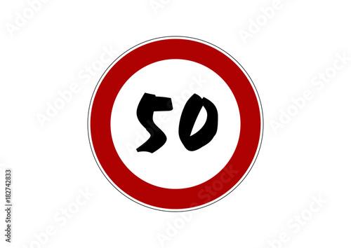 Verkehrszeichen Tempolimit Fahrschule