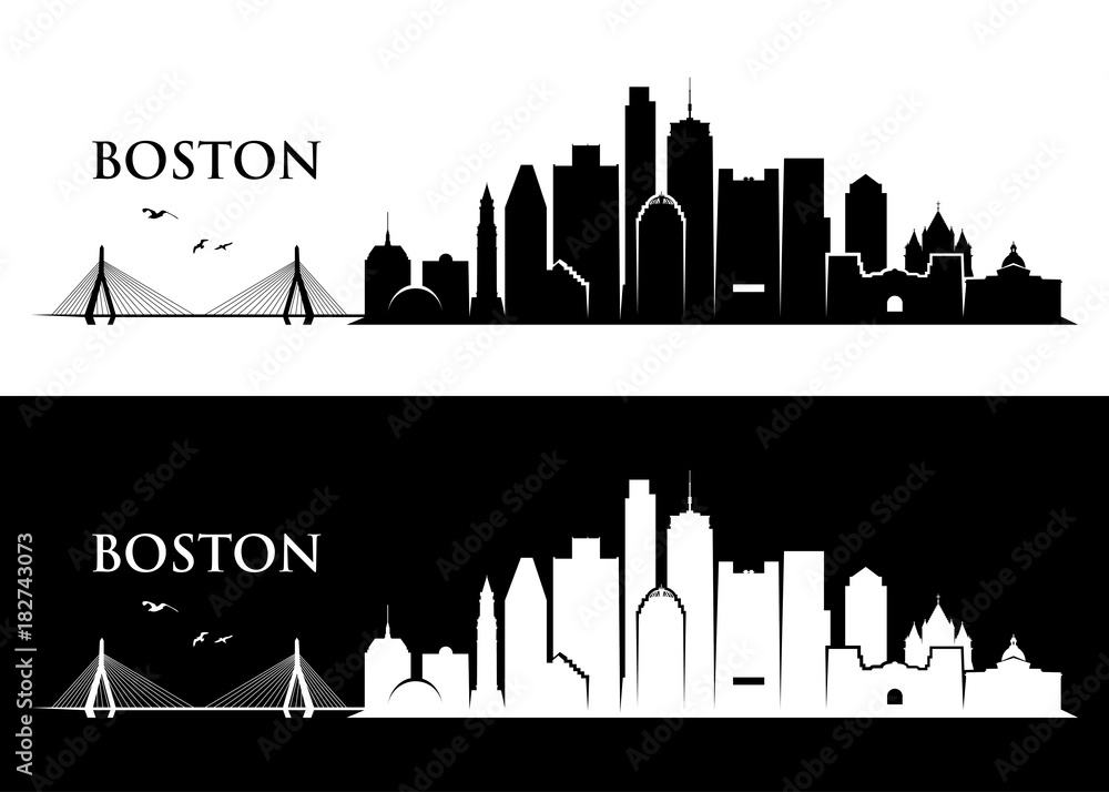 Naklejka premium Boston skyline - Massachusetts 