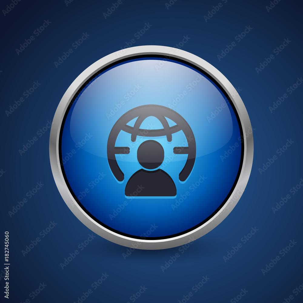 Push Button - Dark Blue Web Icon Push Button - Dark Blue Web Icon