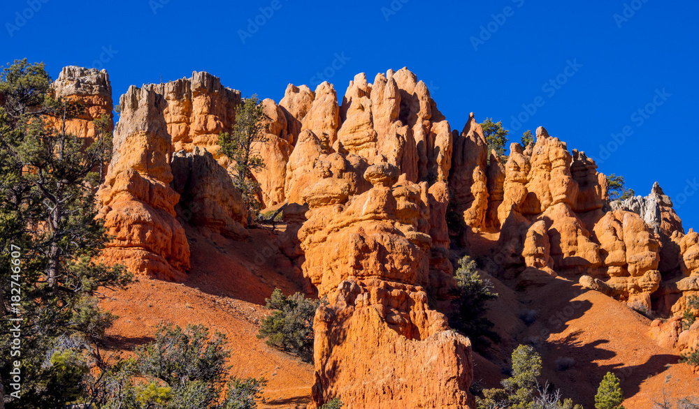 The colorful rocks of Red Canyon in Utah