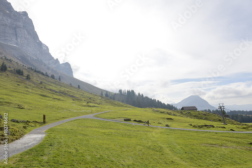 Beautiful view of valley mountain Saentis  Switzerland