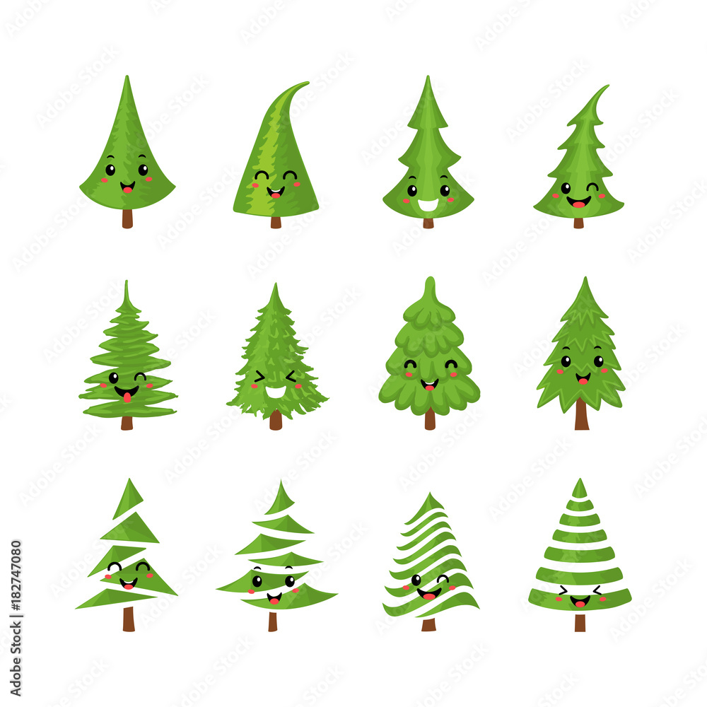 Christmas tree icons set Christmas tree icons set