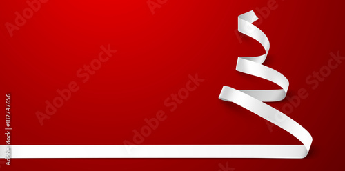 Christmas Tree Ribbon White