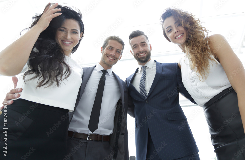 bottom view.group of successful business people. bottom view.group of successful business people.