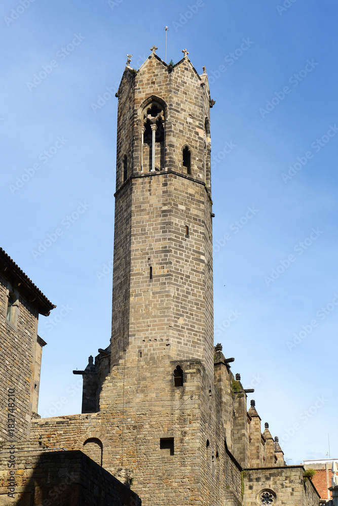 Torre Mirador del Reí King Martin's Watchtower in the Old City (Ciutat Vella) of Barcelona, Catalonia, Spain.