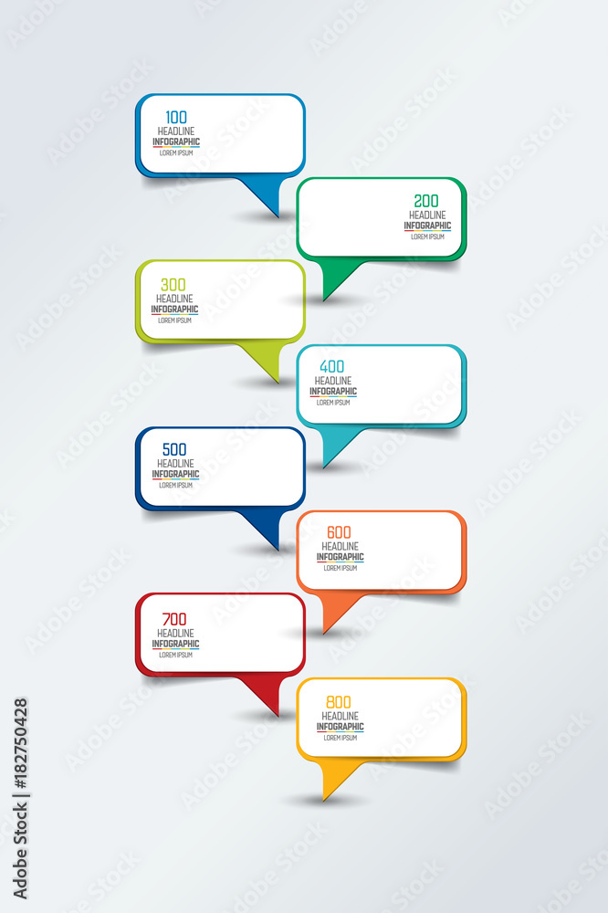  Infographic timeline report, template, chart, scheme. Empty text fields. Vector.