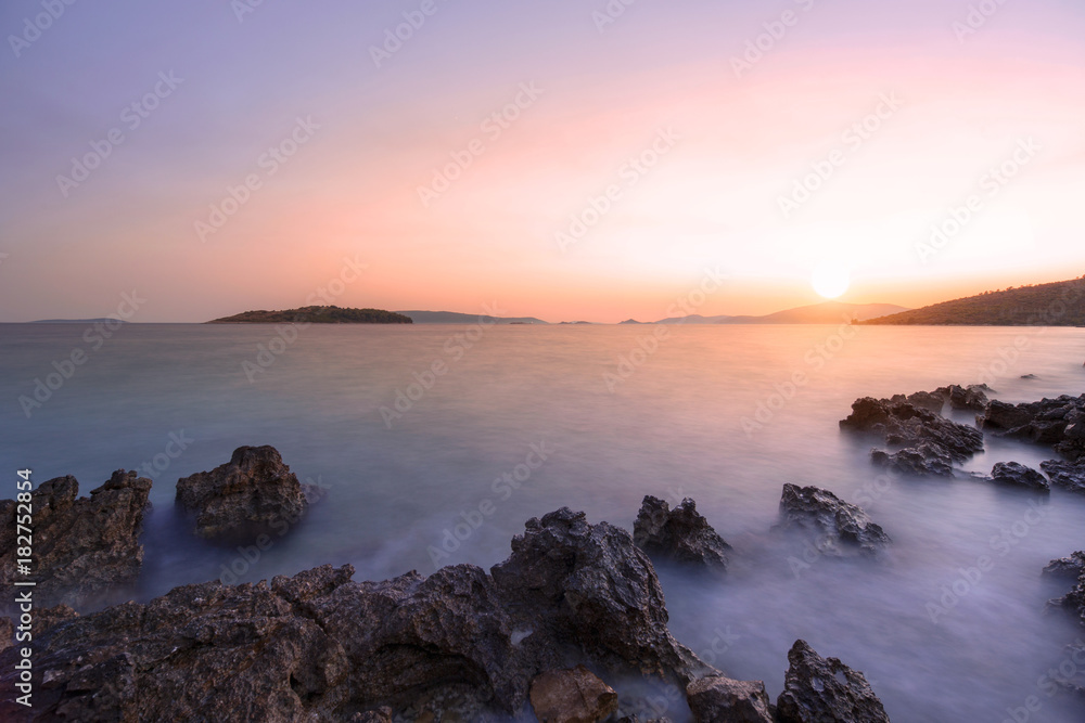 Sunset beach sea landscape nature island Croatia coast