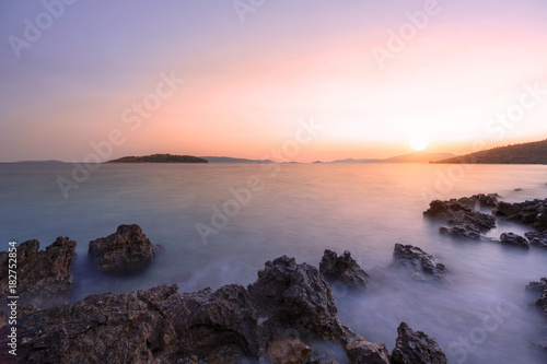 Sunset beach sea landscape nature island Croatia coast
