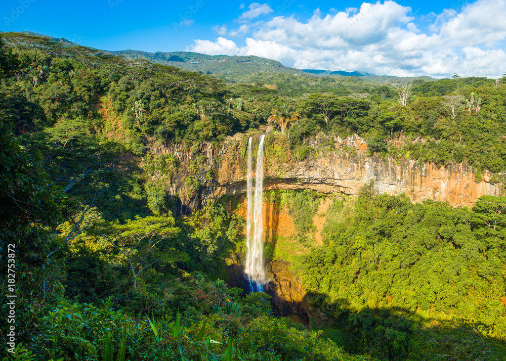 Landscape of Chamarel Waterfall