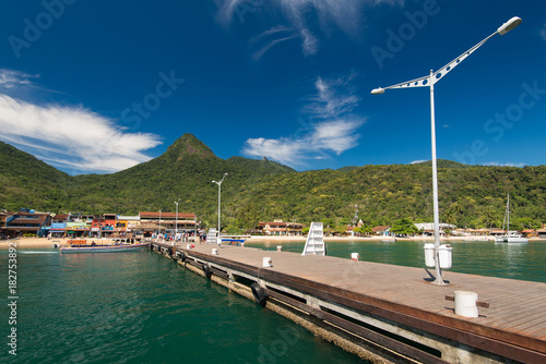 View of Vila do Abraao From the Pier, a Beautiful Island in Brazil photo