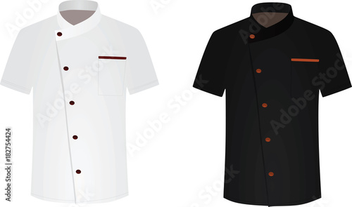 Black and white chef shirt. cook uniform. vector illustration
