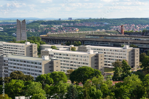 The Great Strahov Stadium from Petrin tower, Prague, Czech Republic