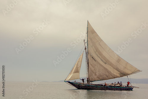 A Hatian sailboat in the harbor © Deana