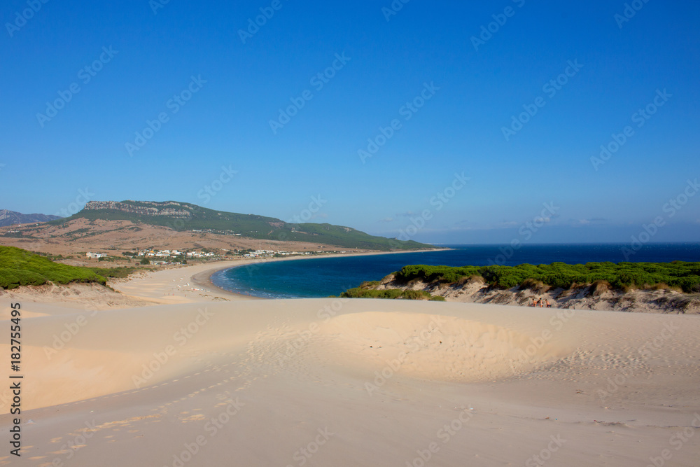 Beach. Summer beach view. Beach Bologna, Tarifa, Spain. Beach. Summer beach view. Beach Bologna, Tarifa, Spain.