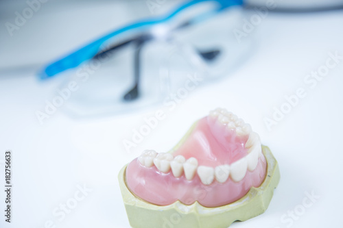 dentures and goggles