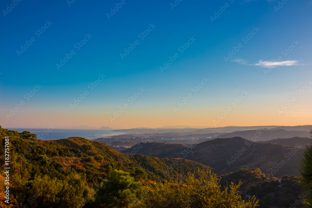 Mountain. Sunny landscape. Costa del Sol, Andalusia, Spain.